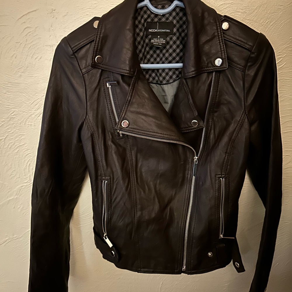 MODA International Aubergine Leather Jacket S